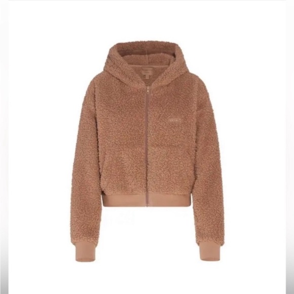 🤎SKIMS TEDDY SHERPA ZIP HOODIE JACKET TIGERS EYE XL 2X 4X - Picture 1 of 3